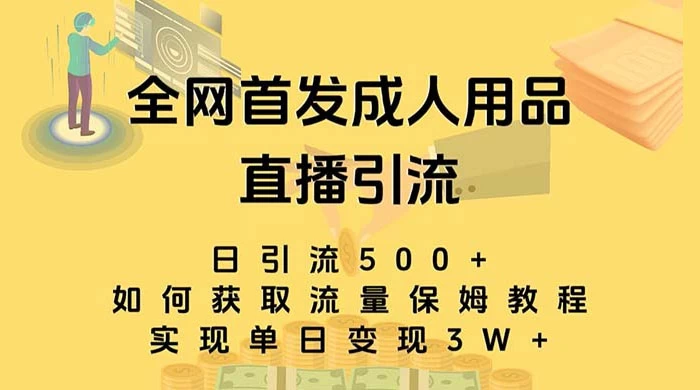 成人用品直播引流获客暴力玩法,单日引流500+,变现 3w+,保姆级教程 - 灵魂源码网-网站搭建教学-软件开发-小程序源码