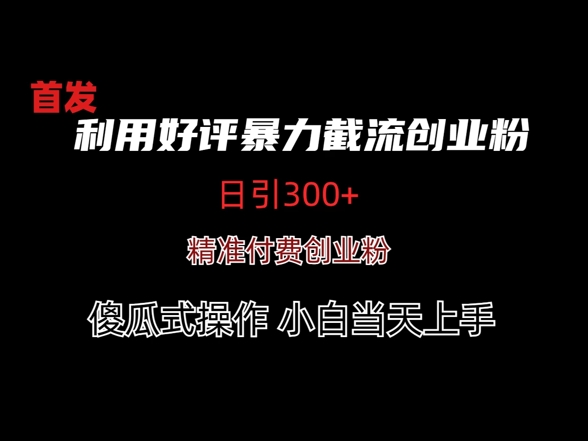 利用好评暴力截流付费创业粉，无需工具，简单且暴力的一个玩法 - 灵魂源码网-网站搭建教学-软件开发-小程序源码