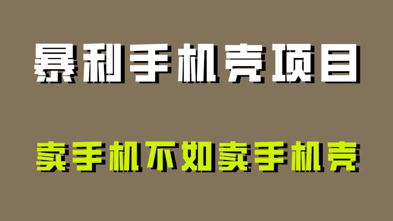 卖手机不如卖手机壳,暴利手机壳项目玩法拆解! - 灵魂源码网-网站搭建教学-软件开发-小程序源码